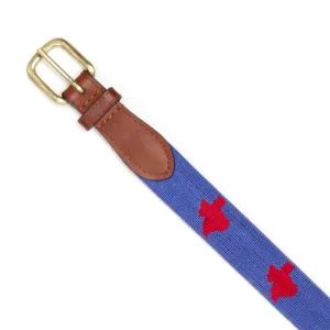 NEEDLEPOINT AND LEATHER BELT