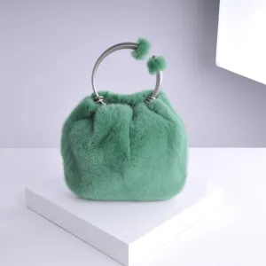 New Arrivals Real Mink Fur Handbags Women Fashion Fur Shoulder Bags Spring Bags Genuine Fur 8843