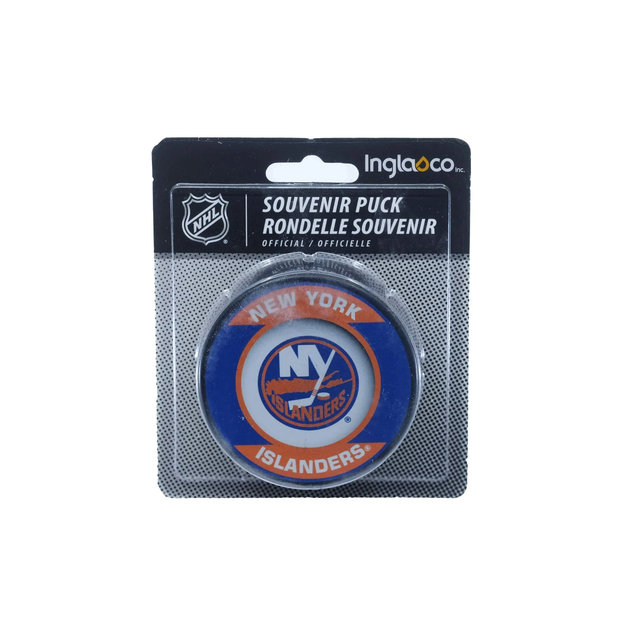 New York Islanders Inglasco NHL Retro Logo Hockey Puck