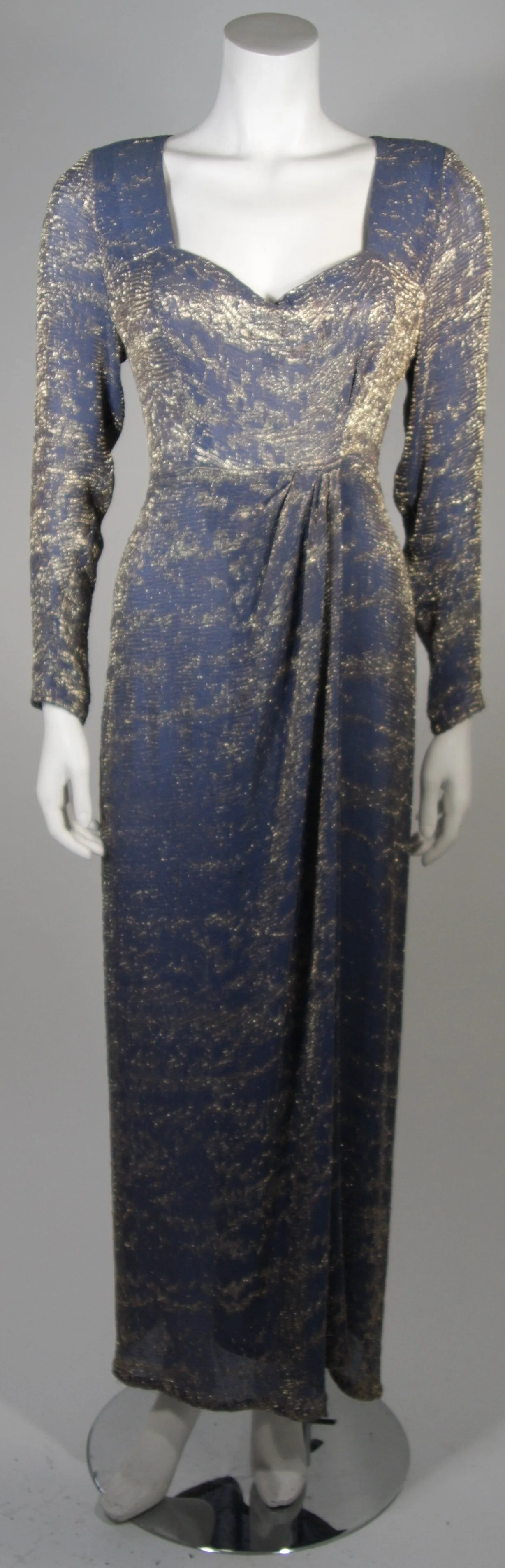 NOLAN MILLER Custom Gown, White Fox Wrap Size S