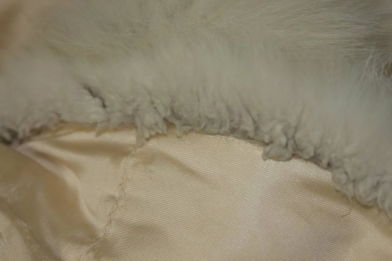 NOLAN MILLER Custom Gown, White Fox Wrap Size S