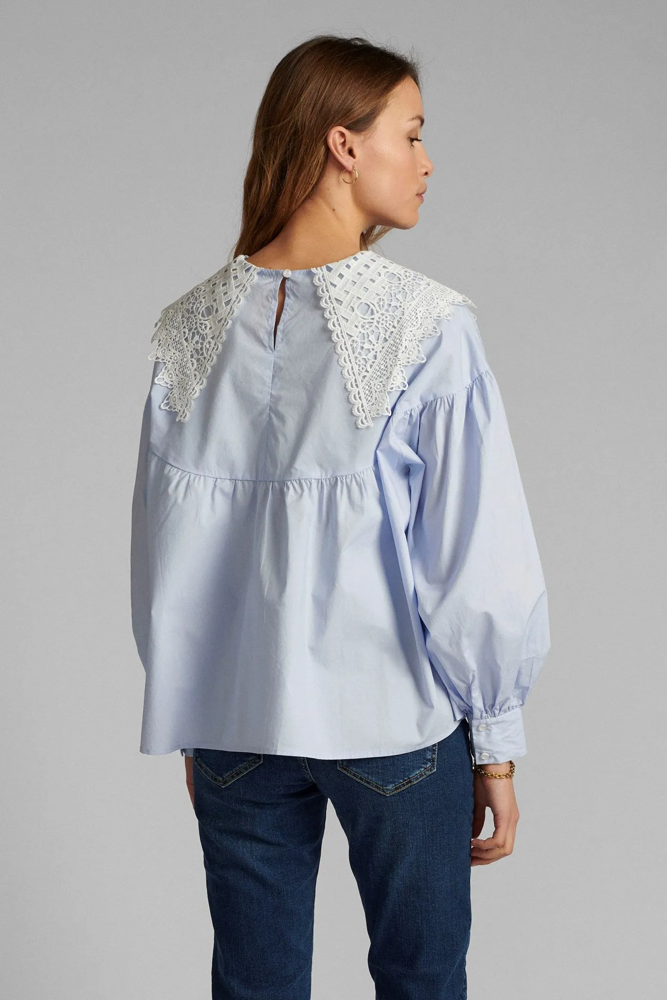 NUCINDY LS SHIRT - Airy Blue