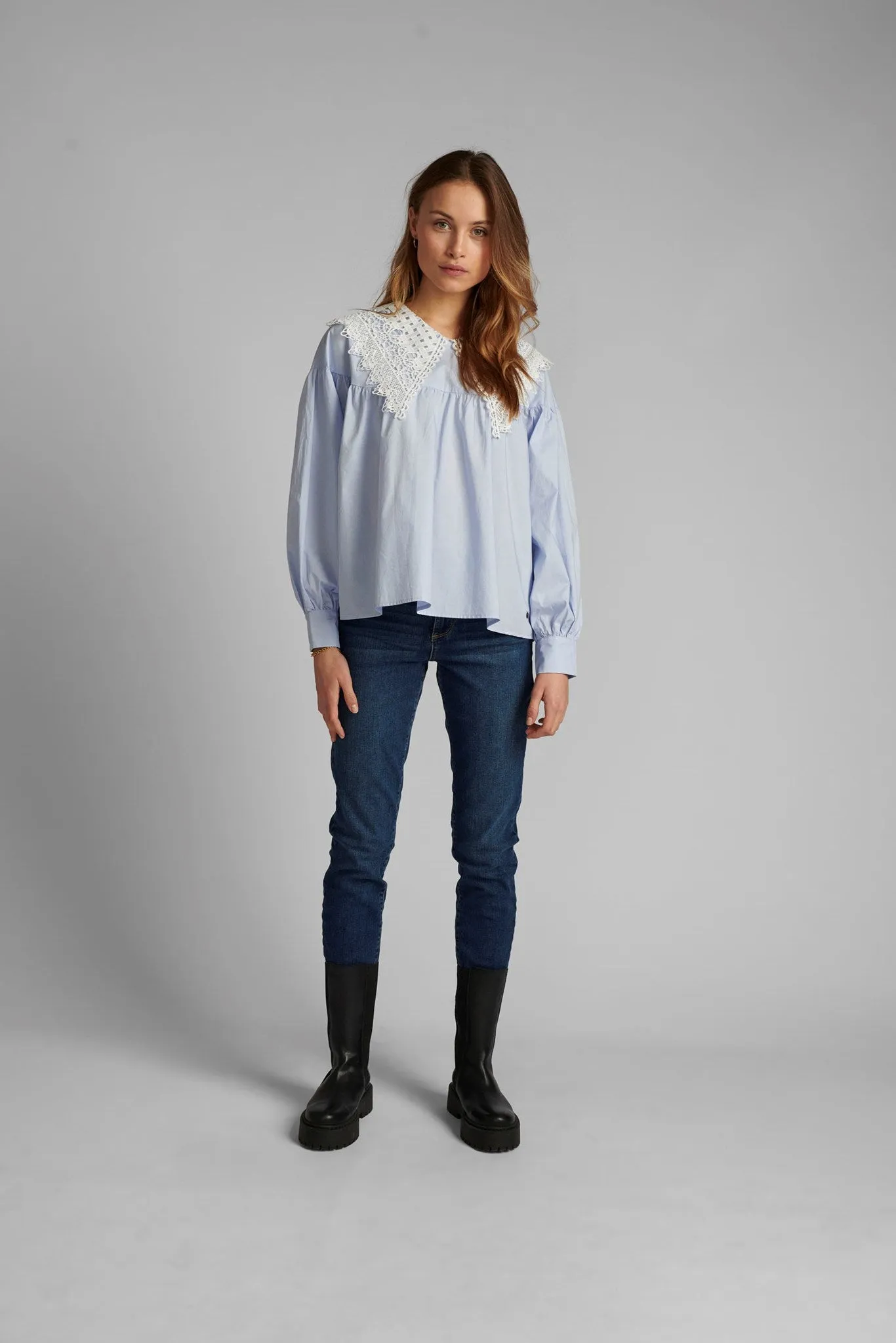 NUCINDY LS SHIRT - Airy Blue