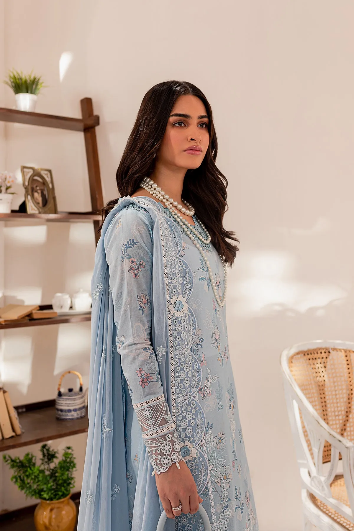 Ocean Dust| Farasha Mehak Festive Lawn SS 23 | Unstitched Embroidered Collection