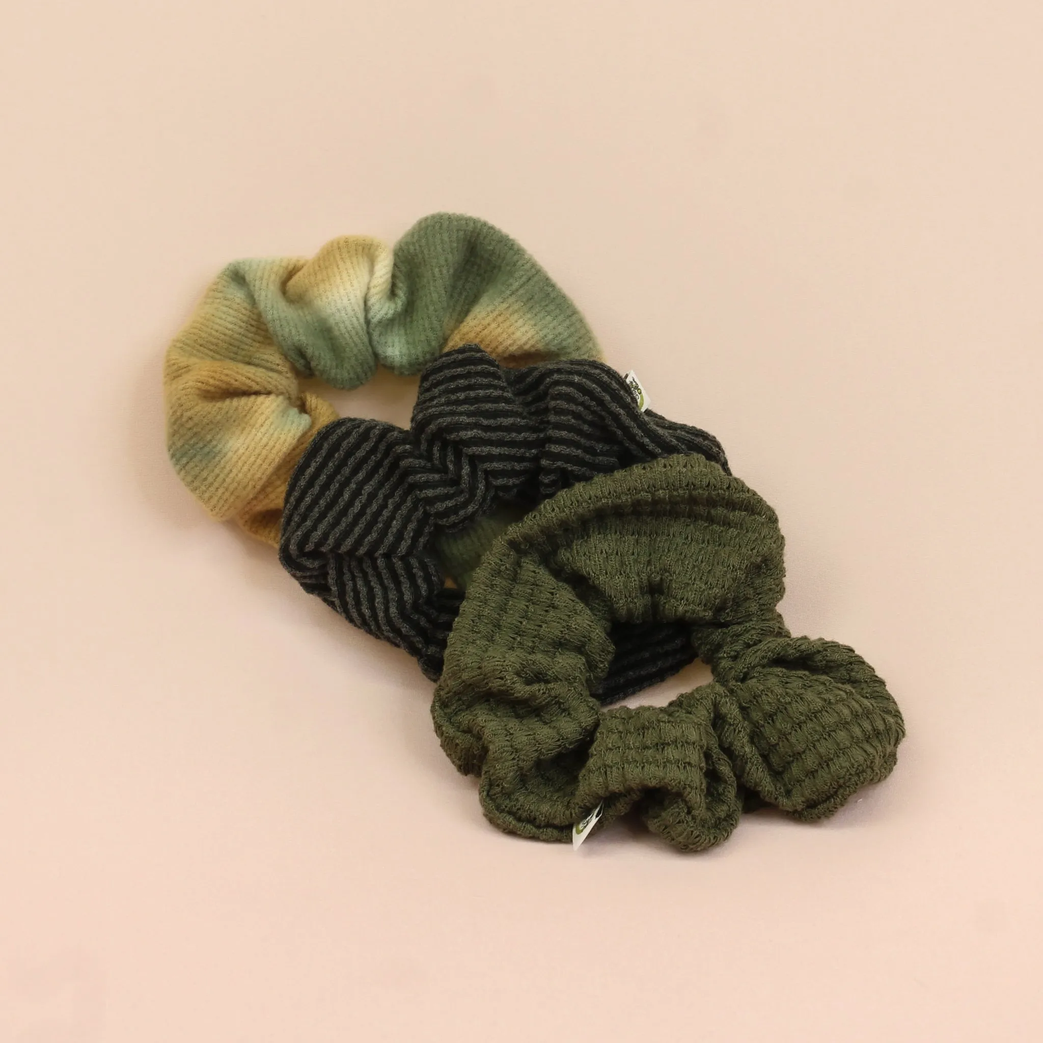 Olive Juice Textured Scrunchie Pack