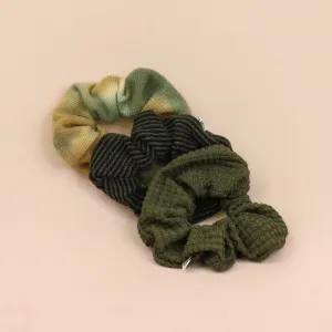 Olive Juice Textured Scrunchie Pack