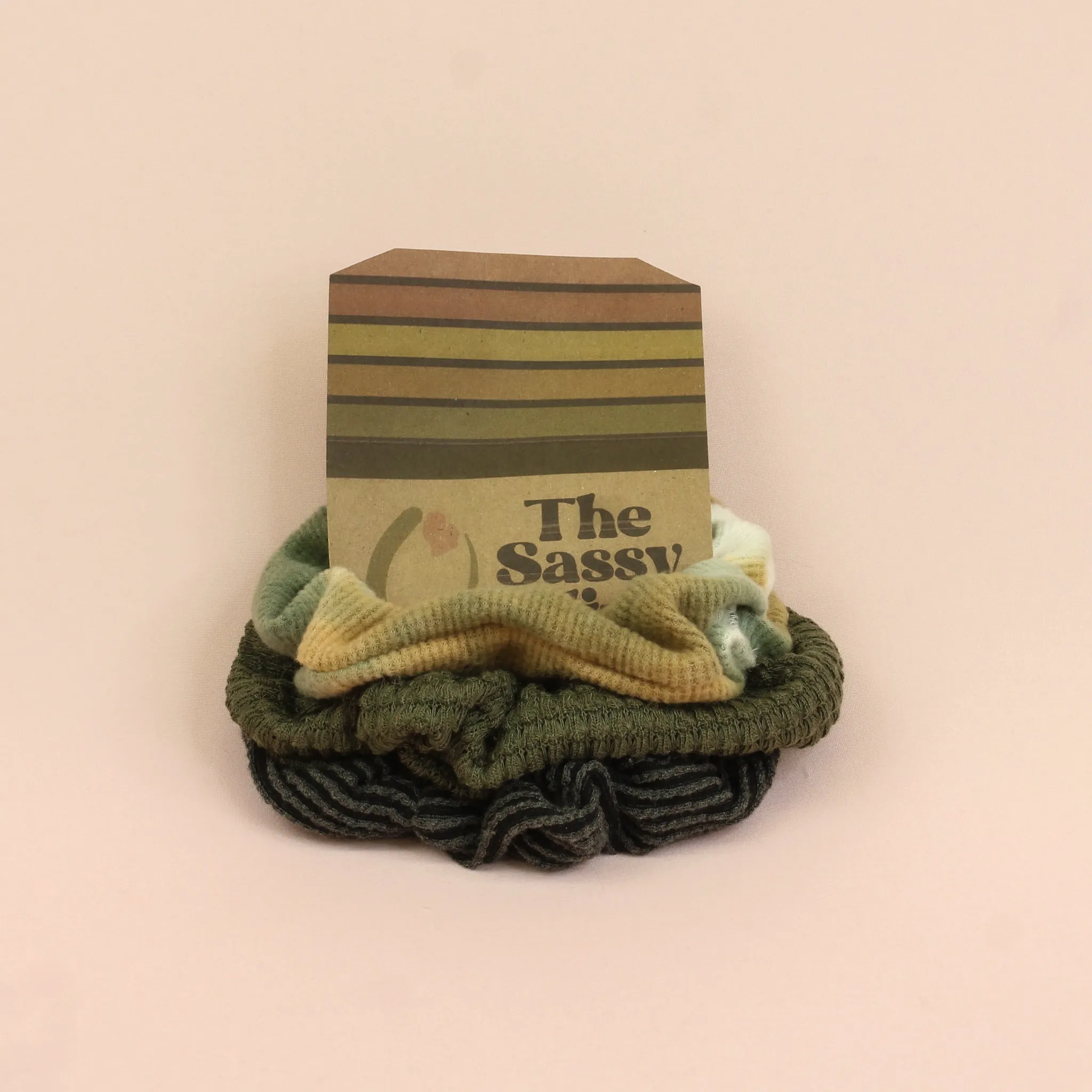 Olive Juice Textured Scrunchie Pack