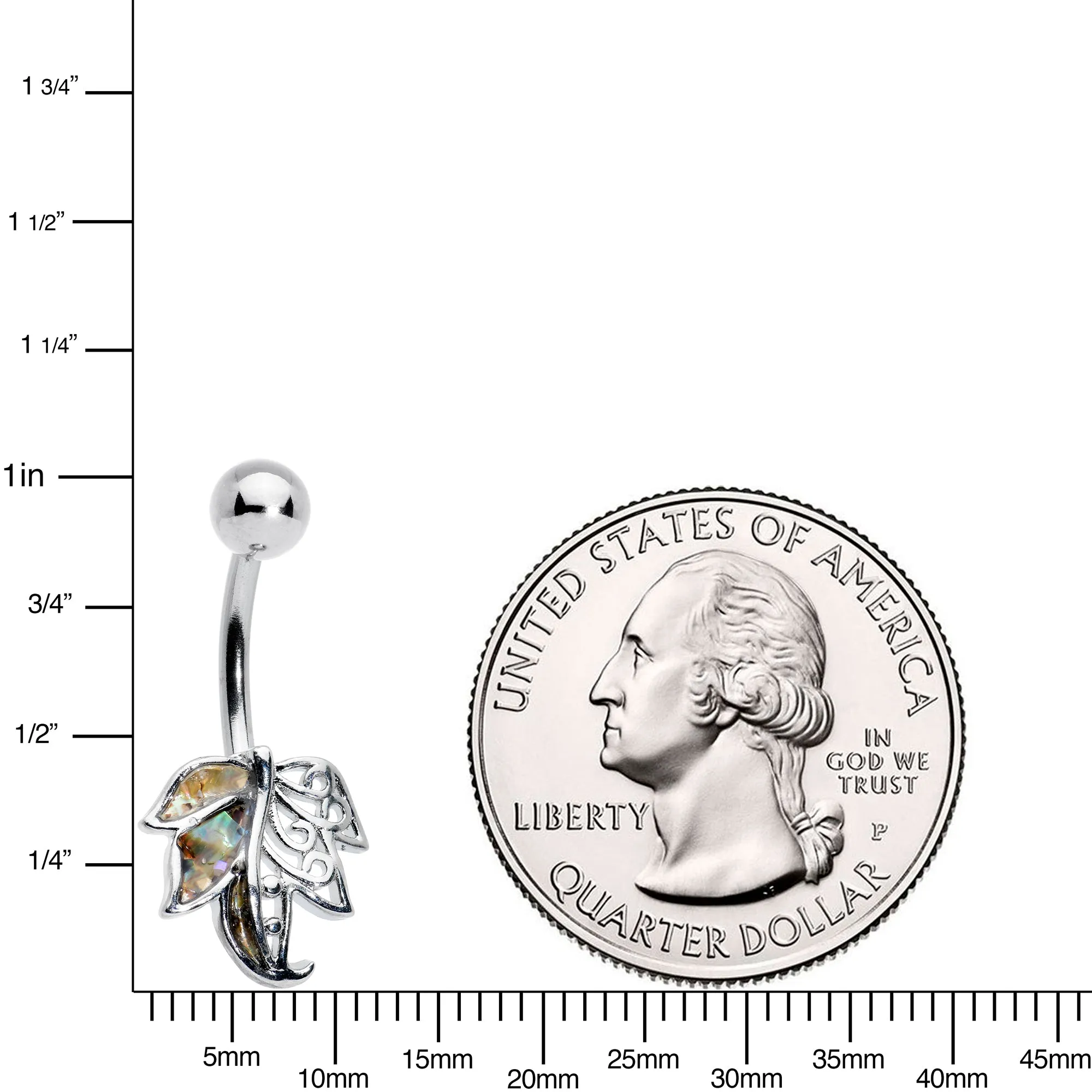 Openwork Multicolor Autumn Leaf Belly Ring