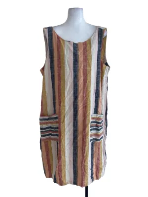 Orange Colorful Striped Dress