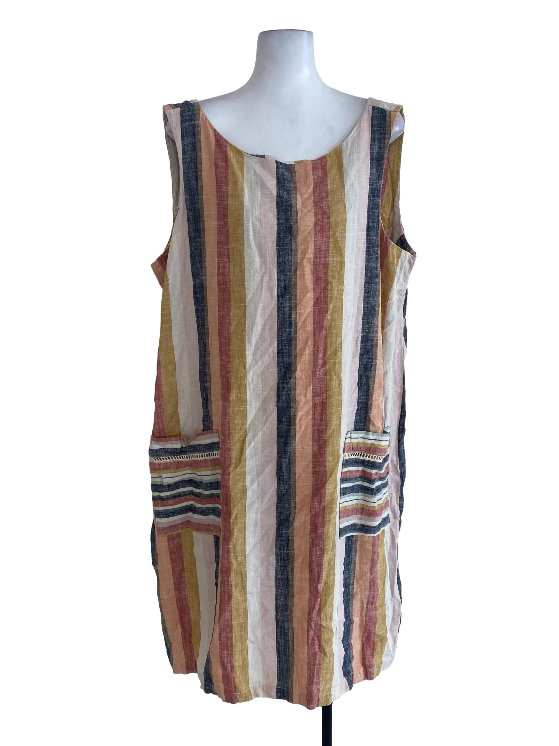 Orange Colorful Striped Dress
