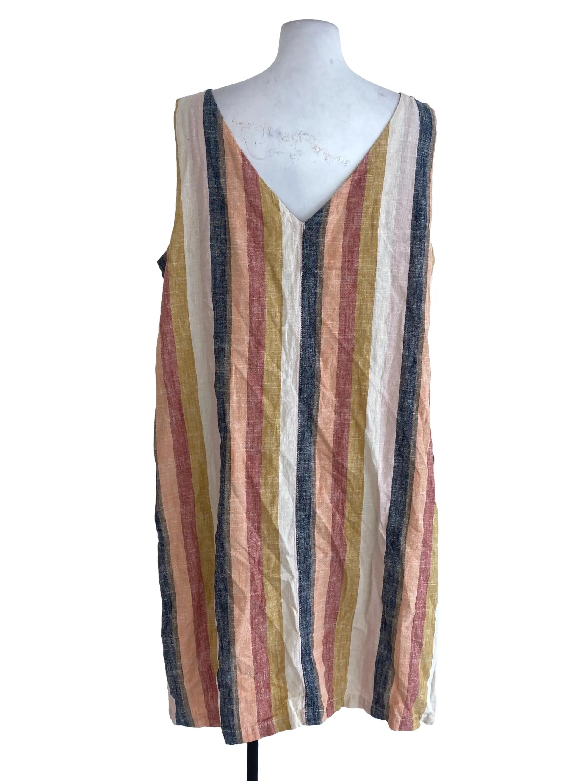 Orange Colorful Striped Dress