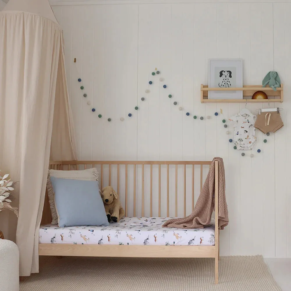 Organic Fitted Cot Sheet - Dog Park