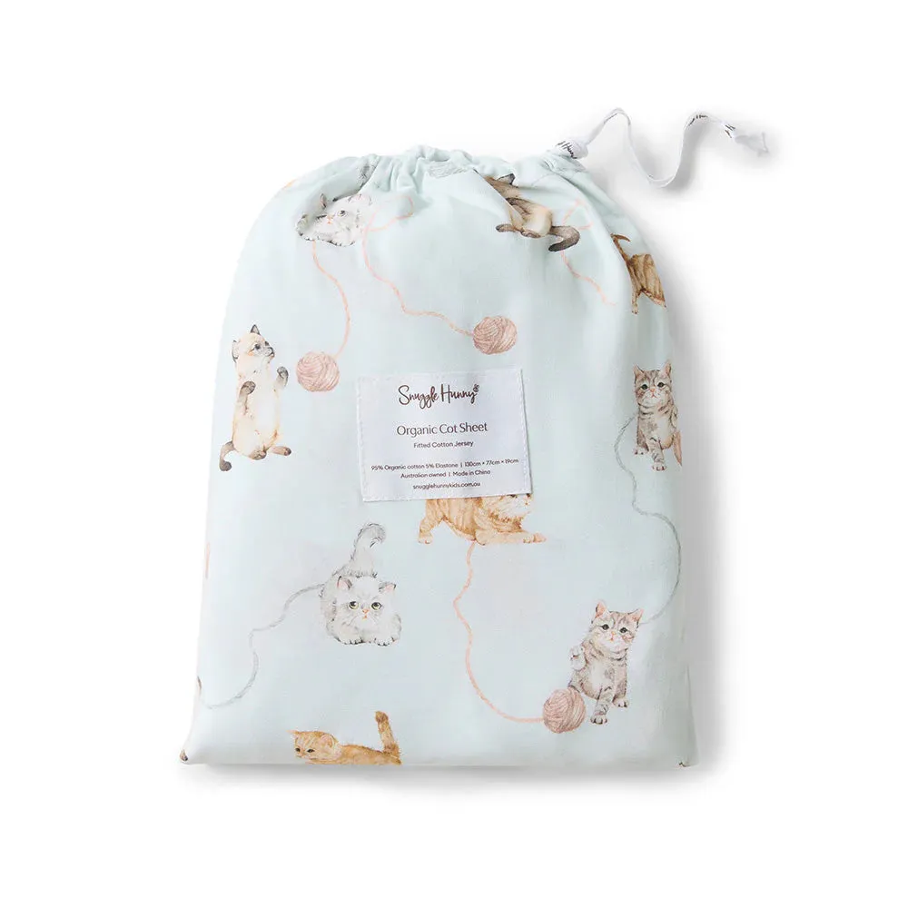 Organic Fitted Cot Sheet - Kitten