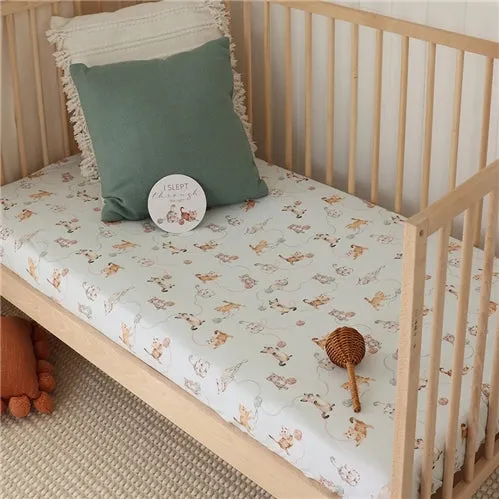 Organic Fitted Cot Sheet - Kitten