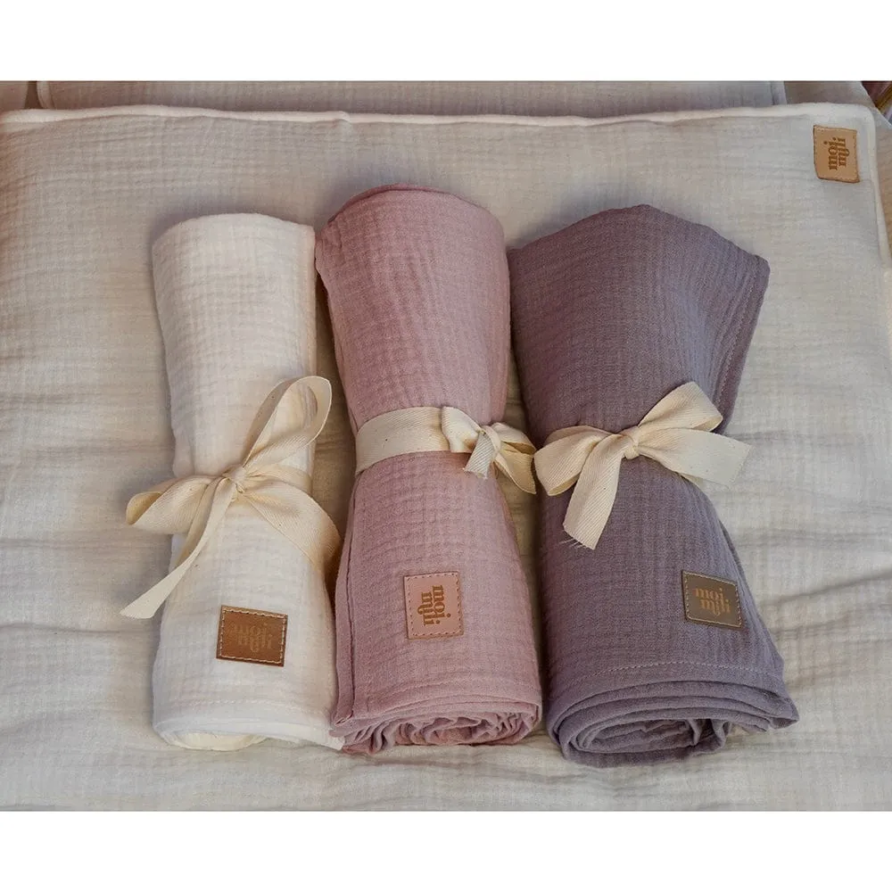 Organic Muslin Swaddle Blanket For Baby By Moi Mili