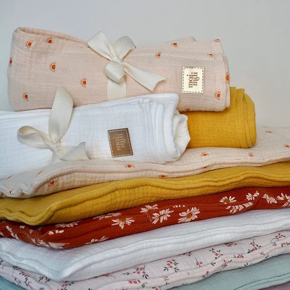 Organic Muslin Swaddle Blanket For Baby By Moi Mili