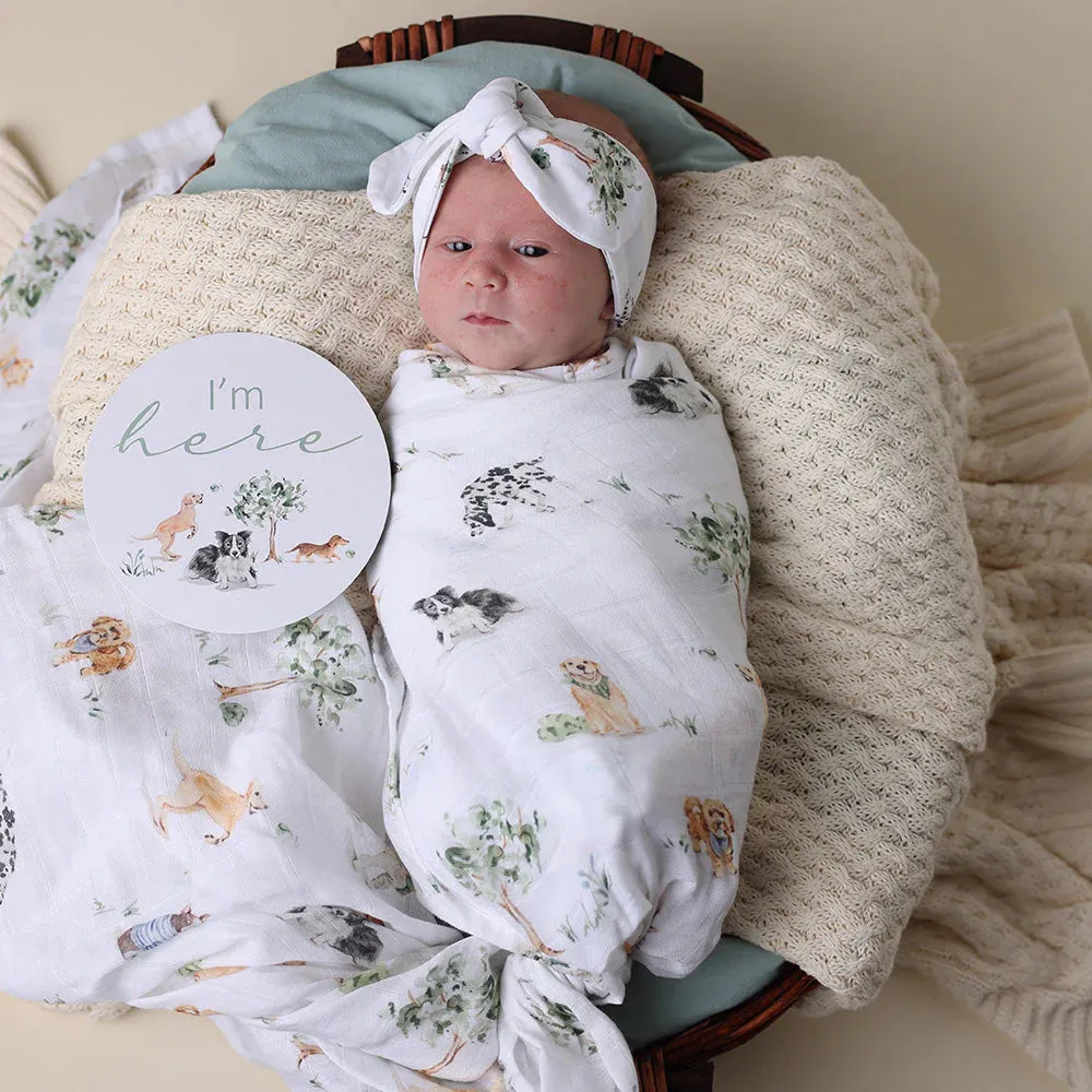 Organic Muslin Wrap - Dog Park