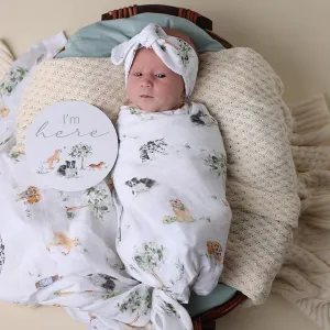 Organic Muslin Wrap - Dog Park