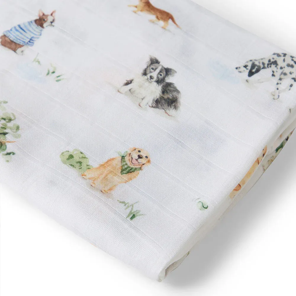 Organic Muslin Wrap - Dog Park