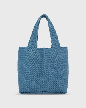 Paola Bucket Bag in Mid Blue Coated Cotton