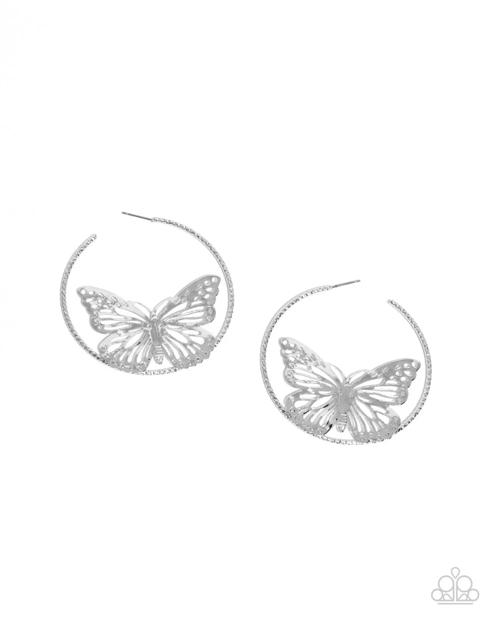 Paparazzi Aerial Alias - Silver Earrings
