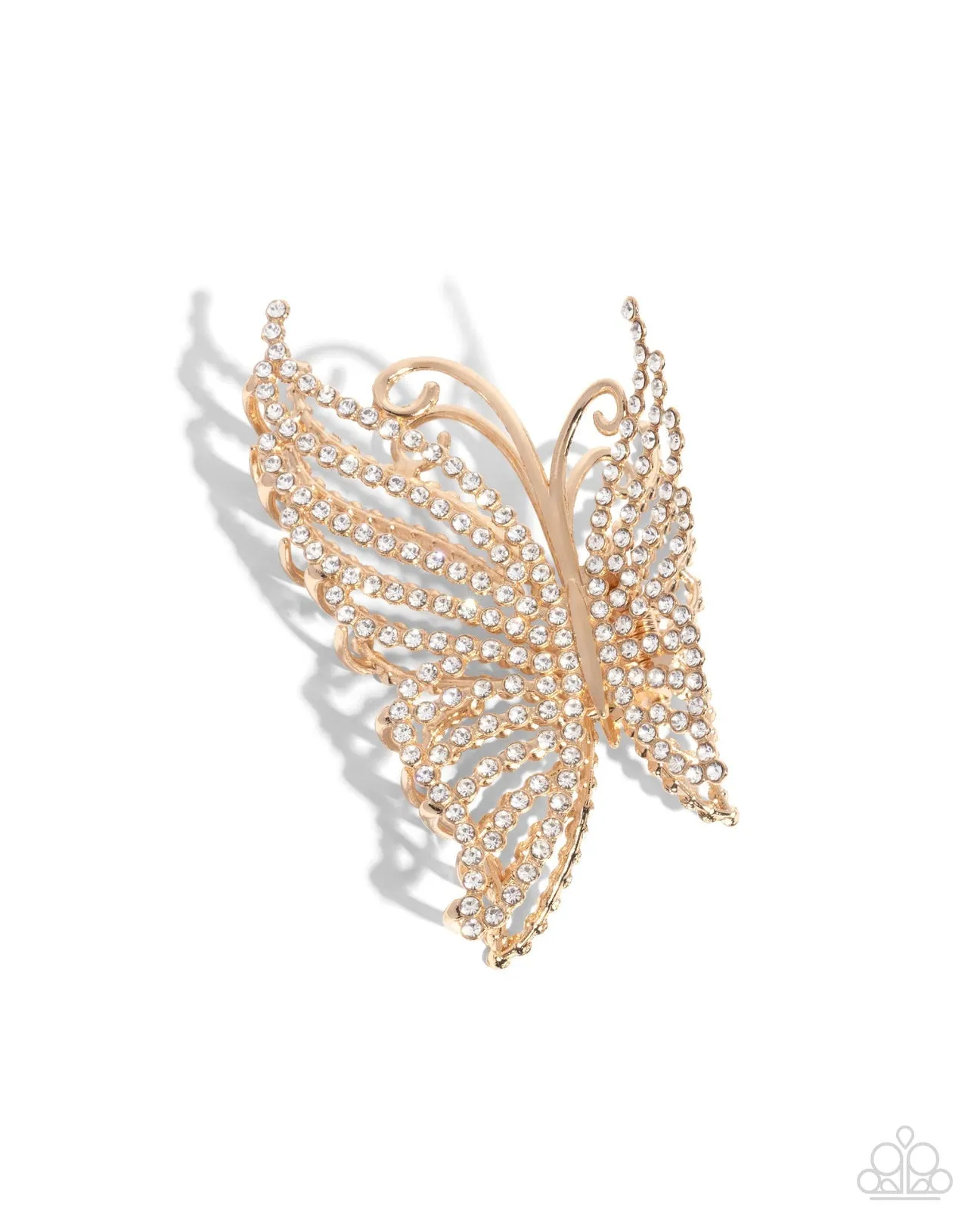 Paparazzi Floating Fanfare - Gold Claw Clip