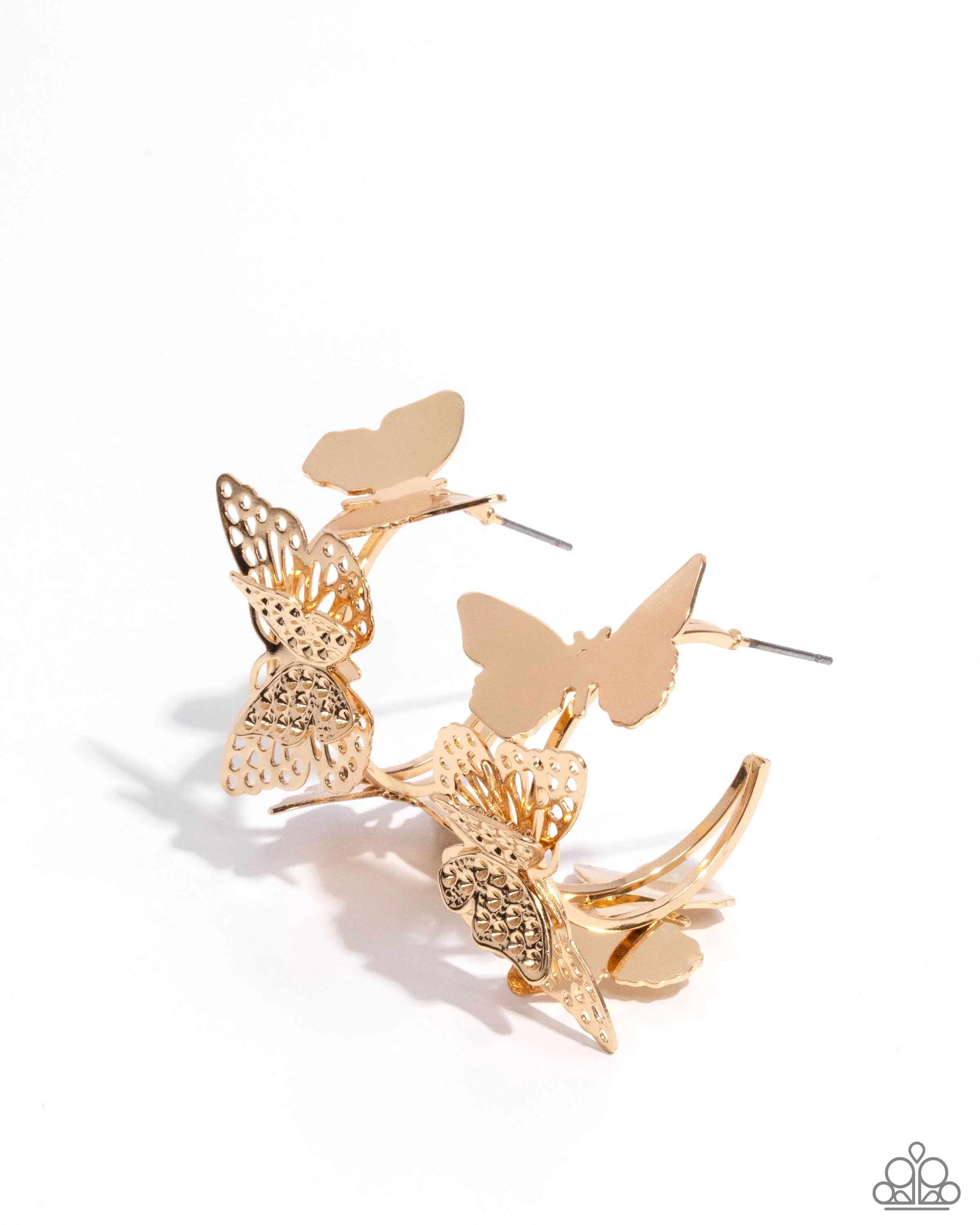 Paparazzi No WINGS Attached Earrings Gold