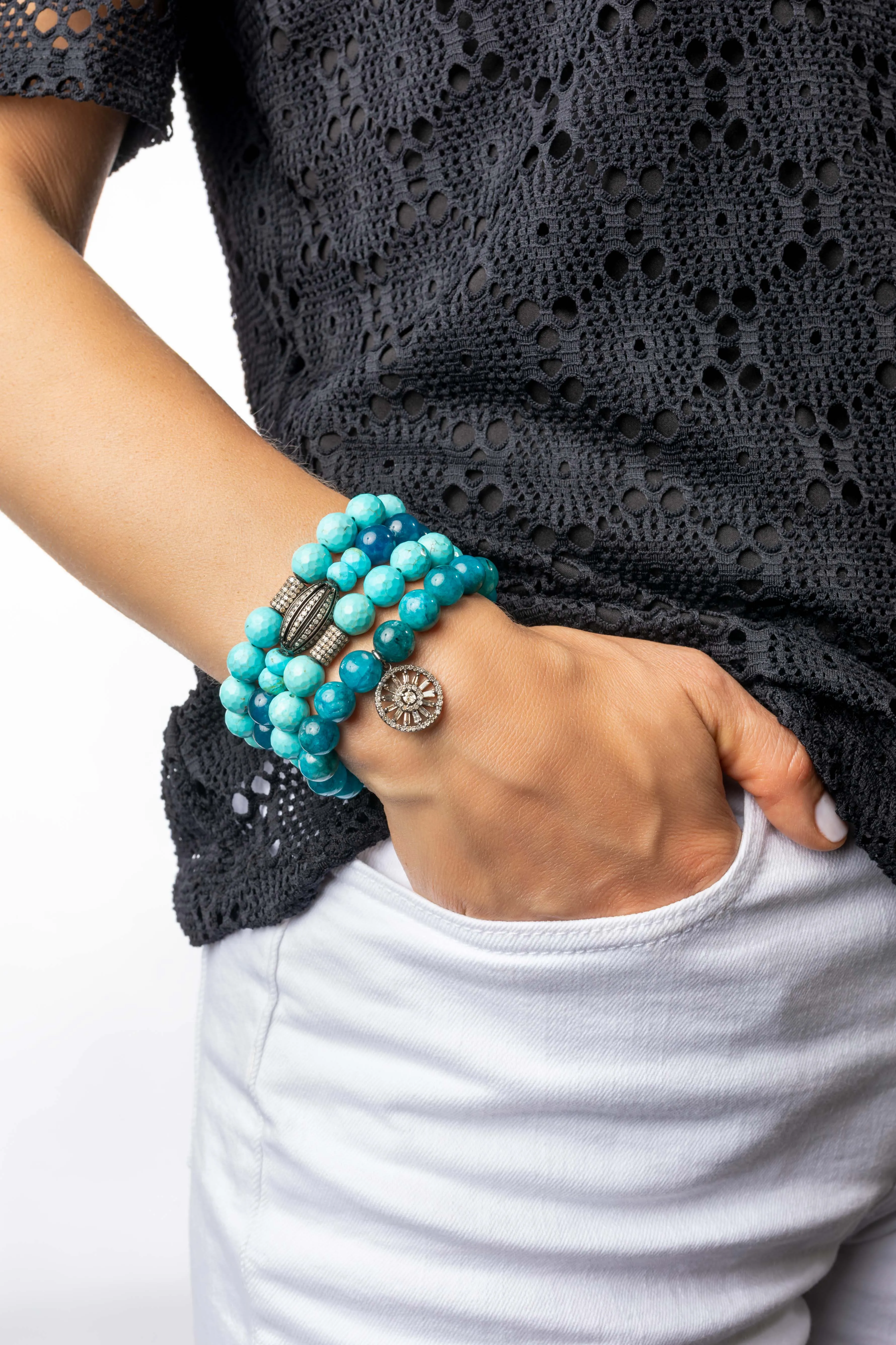 Pave Diamond, Citrine, Apatite Bracelet