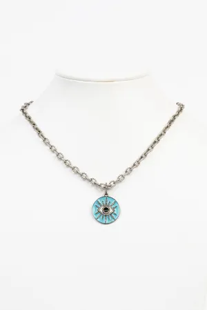 Pave Diamond, Enamel Necklace
