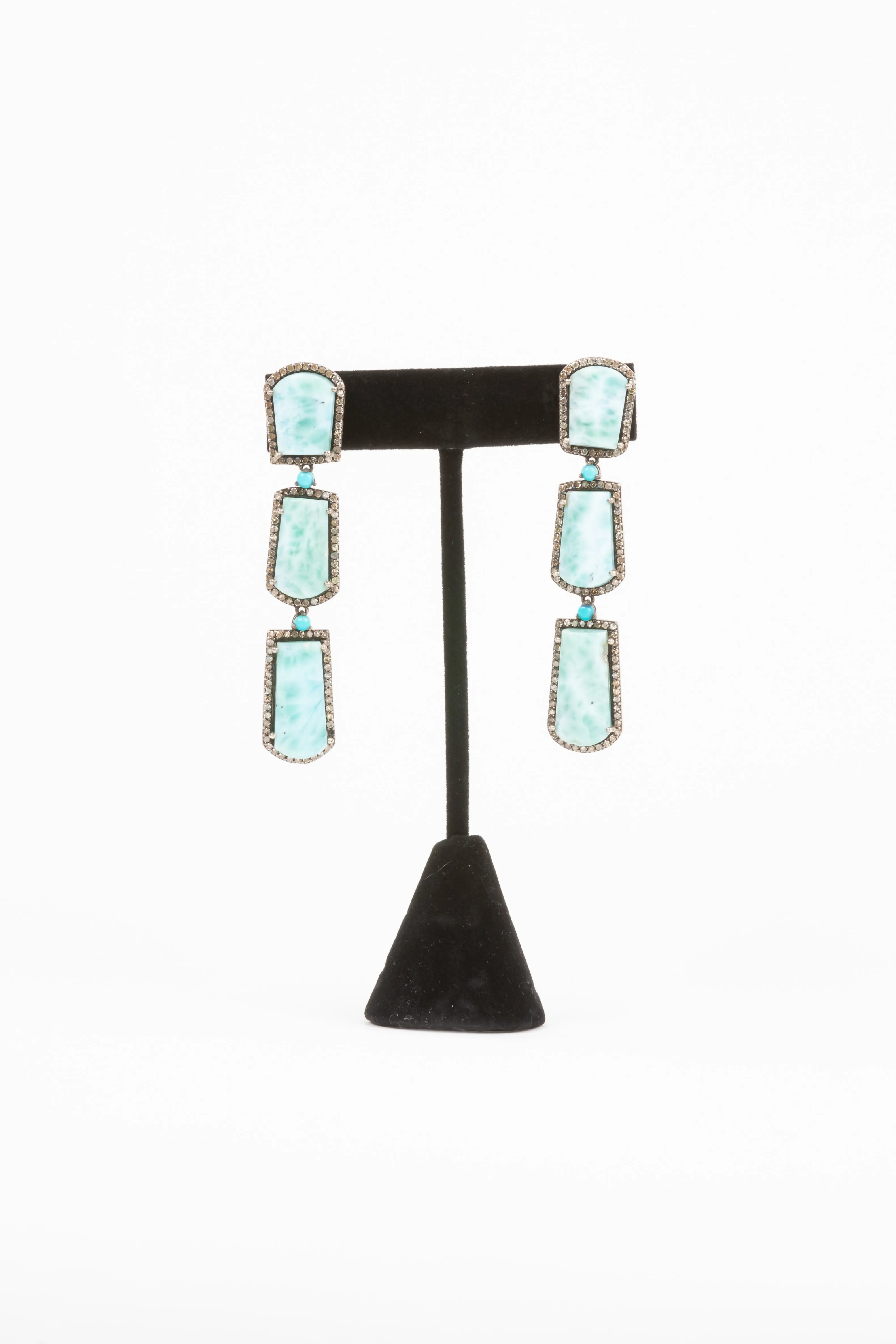 Pave Diamond, Larimar, Turquoise