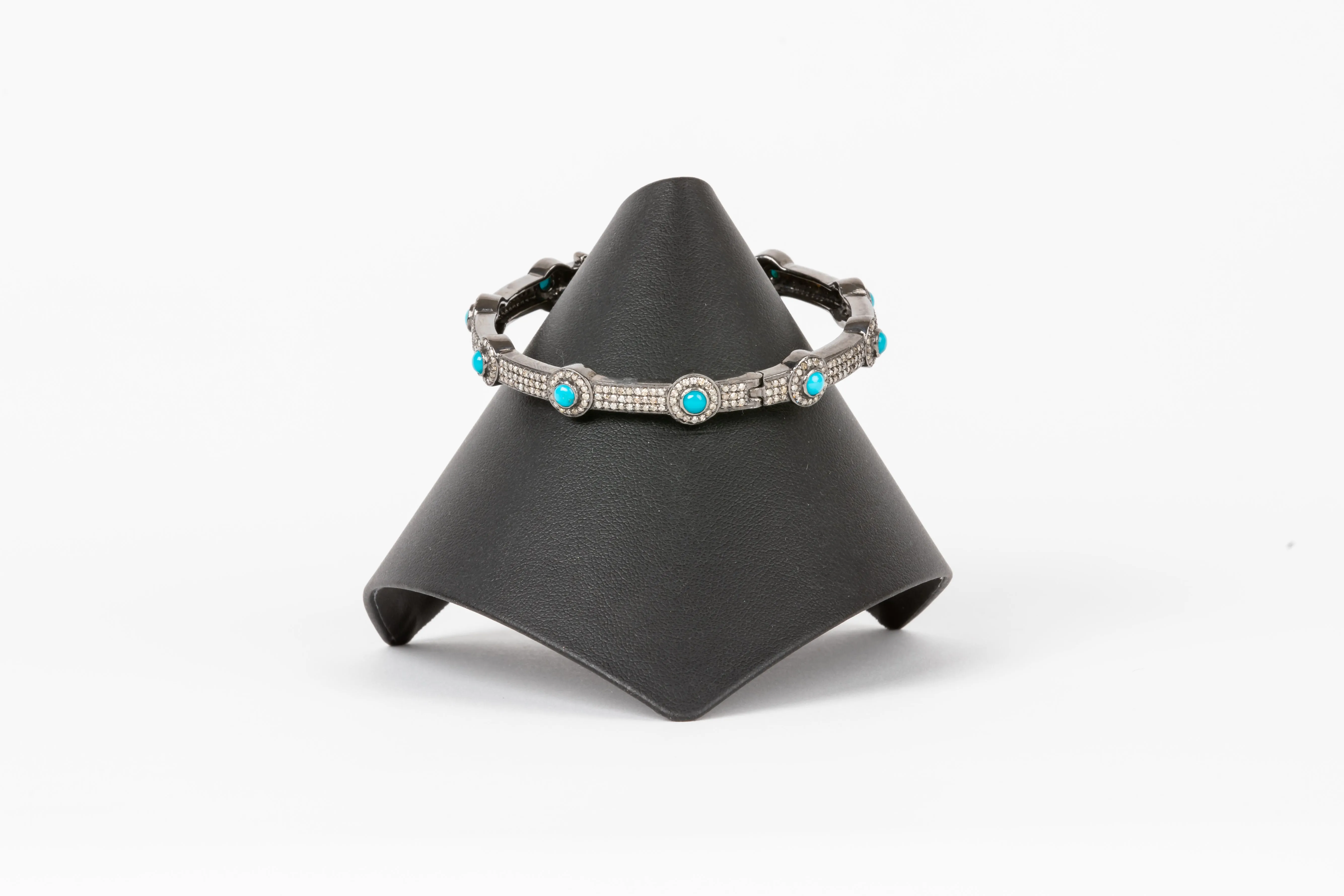 Pave Diamond, Turquoise Bangle