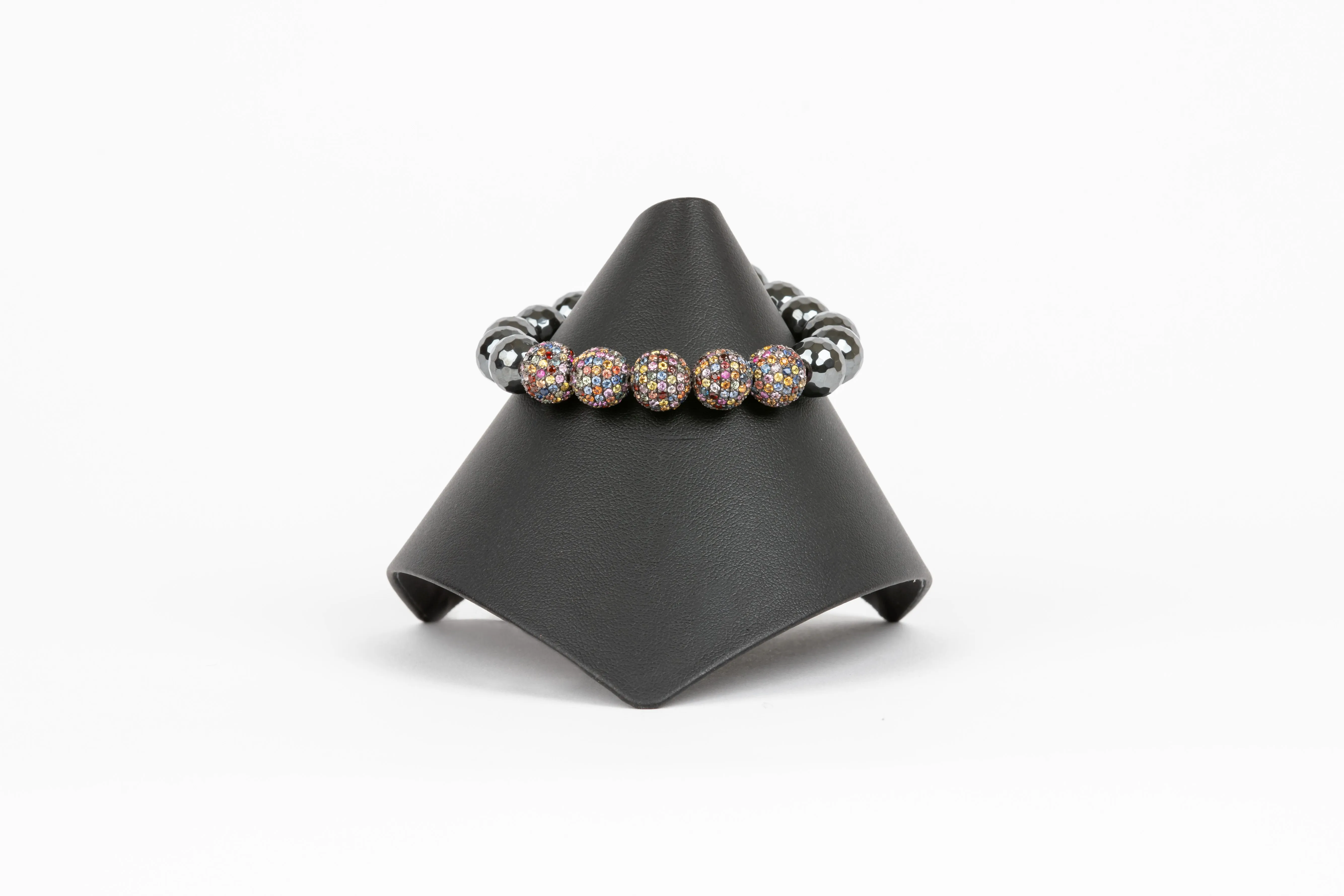 Pave Multi Sapphire, Hematite Bracelet