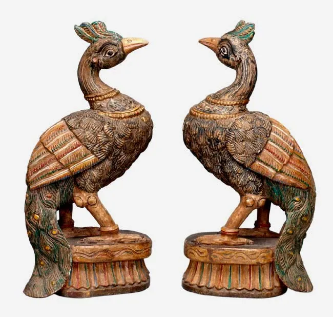 Peacocks of India - Wood Sculptures