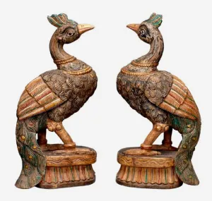 Peacocks of India - Wood Sculptures