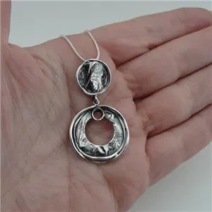 Pendant 925 Sterling Silver Unique Modern Handmade Art Hadar Designers  (MS)y