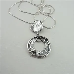 Pendant 925 Sterling Silver Unique Modern Handmade Art Hadar Designers  (MS)y