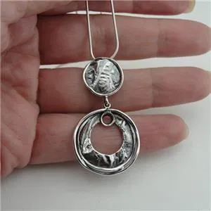 Pendant 925 Sterling Silver Unique Modern Handmade Art Hadar Designers  (MS)y
