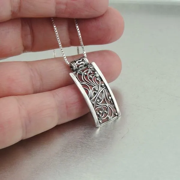 Pendant earrings SET 925 Sterling SilverHandmade filigree Hadar Designers (S)y
