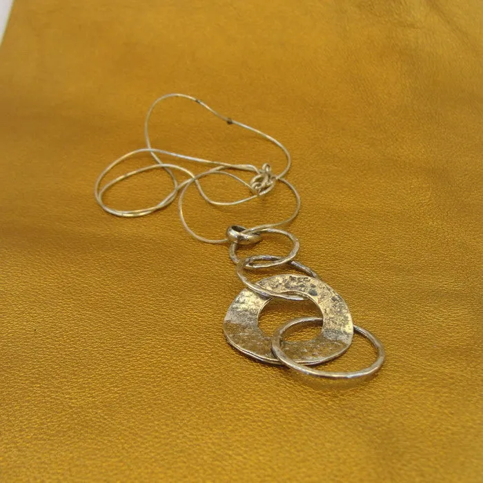 Pendant Necklace 925 Sterling Silver  Minimalist Modern Hadar Designers () SALE