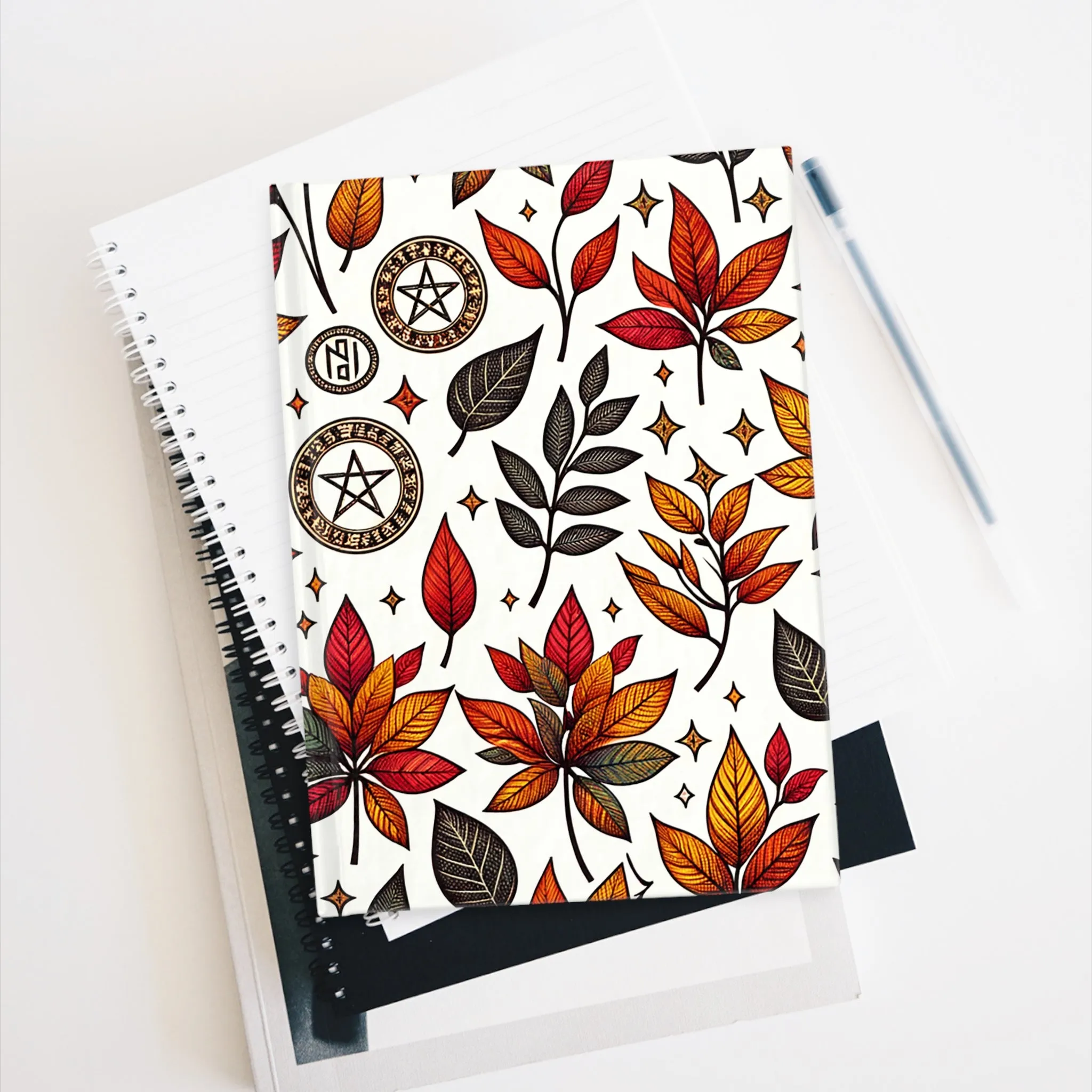 Pentacles and Autumn Leaves Journal