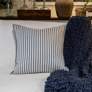 Pillow - Twill Stripe Ivory and Navy