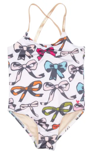 Pink Chicken Multi Bows Belle Suit - HOT PINK STRAPS