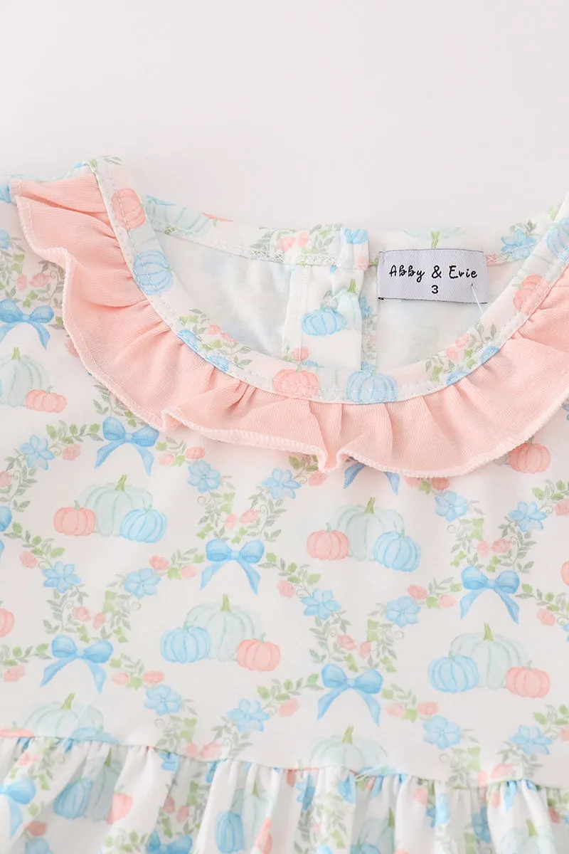 Pink Pumpkin Print Girl Set