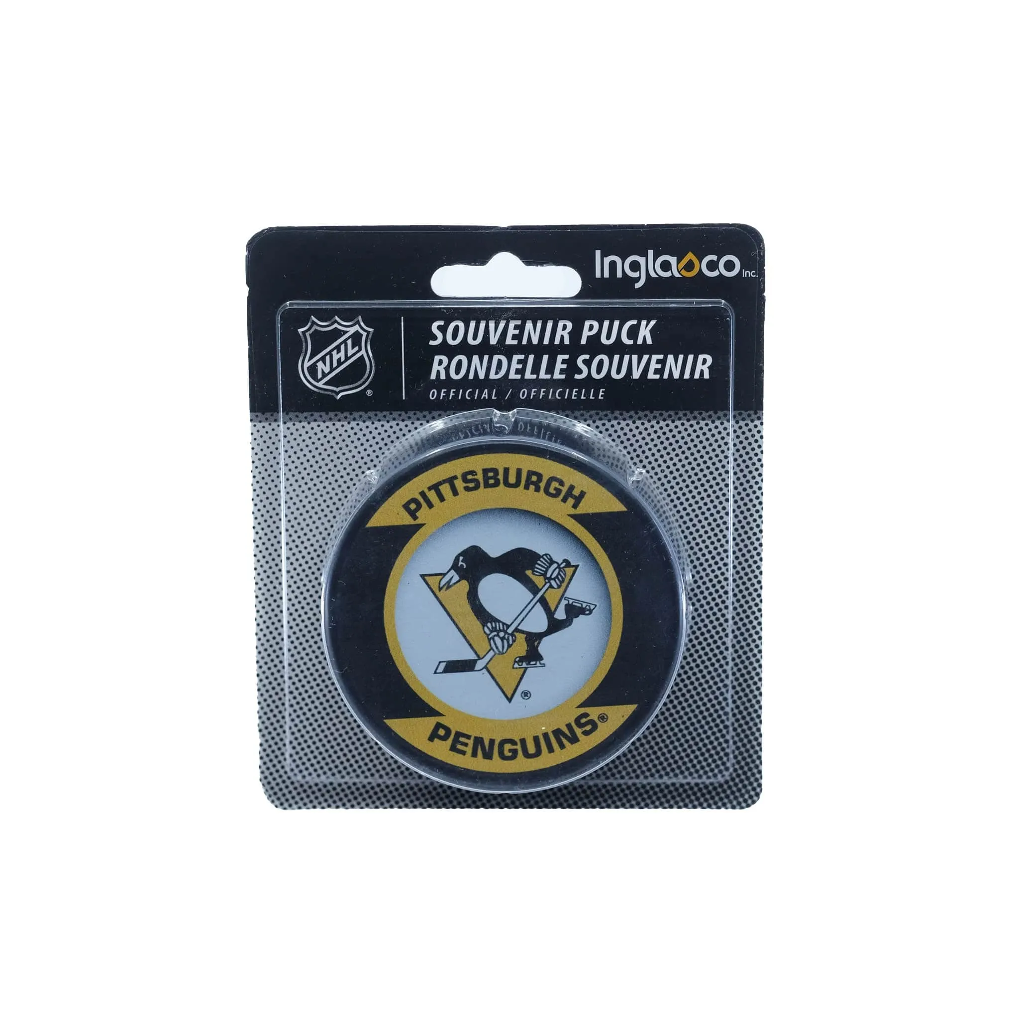 Pittsburgh Penguins Inglasco NHL Retro Logo Hockey Puck