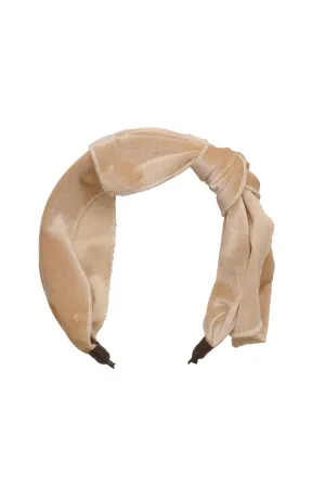 Playful Bow - Pale Peach Velvet