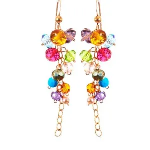 Playful Colorful Gems Drape Earrings