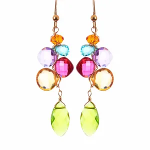 Playful Colorful Kaleidoscope Gems Mix Shape Earrings