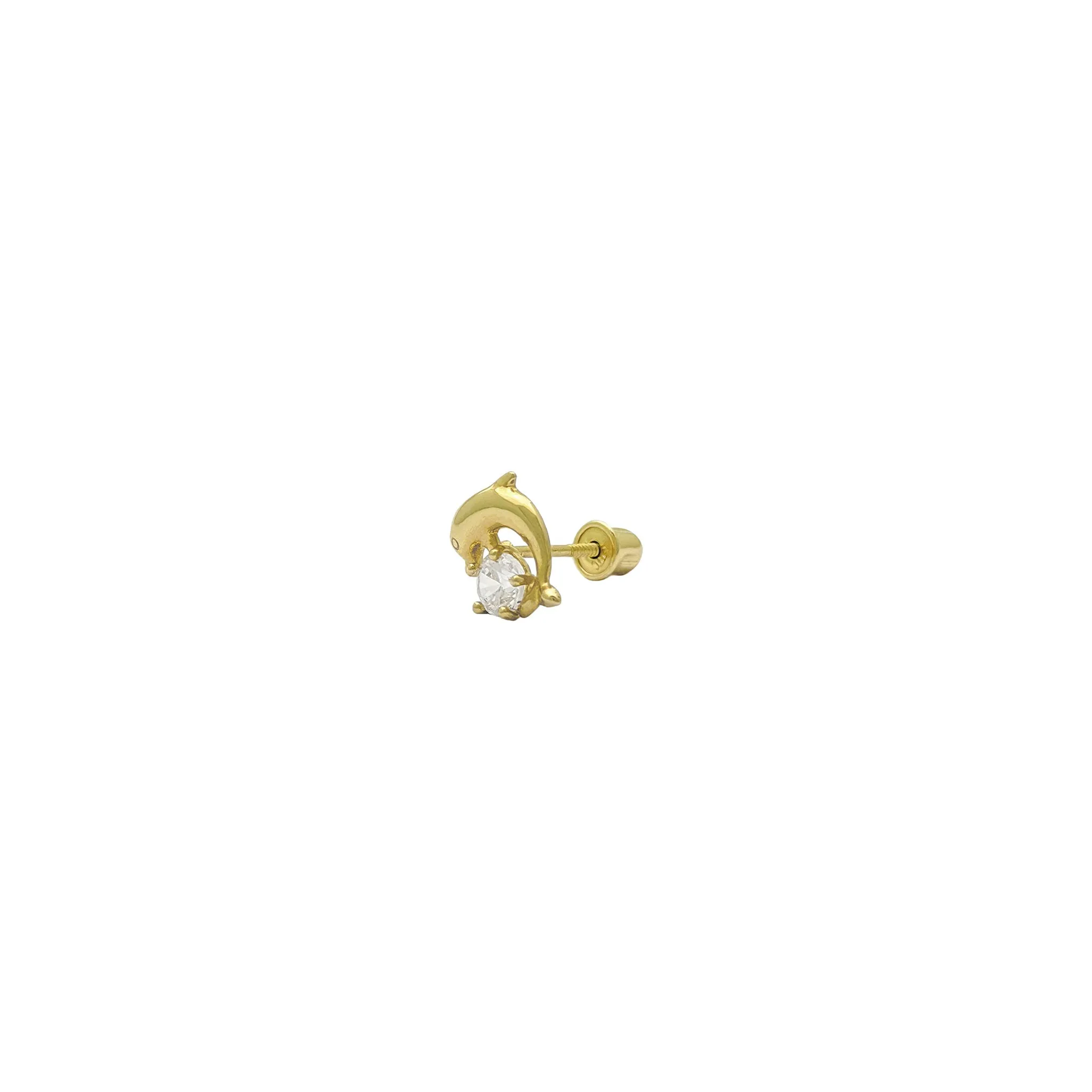 Playful Dolphin Stud Earrings (14K)