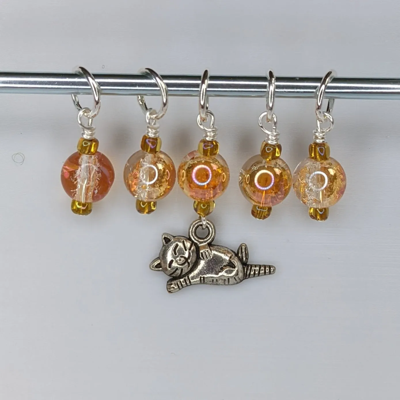 Playful Kitten Stitch Markers & Earrings