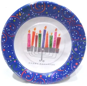 PLAYFUL MENORAH 7 INCH PAPER PLATES